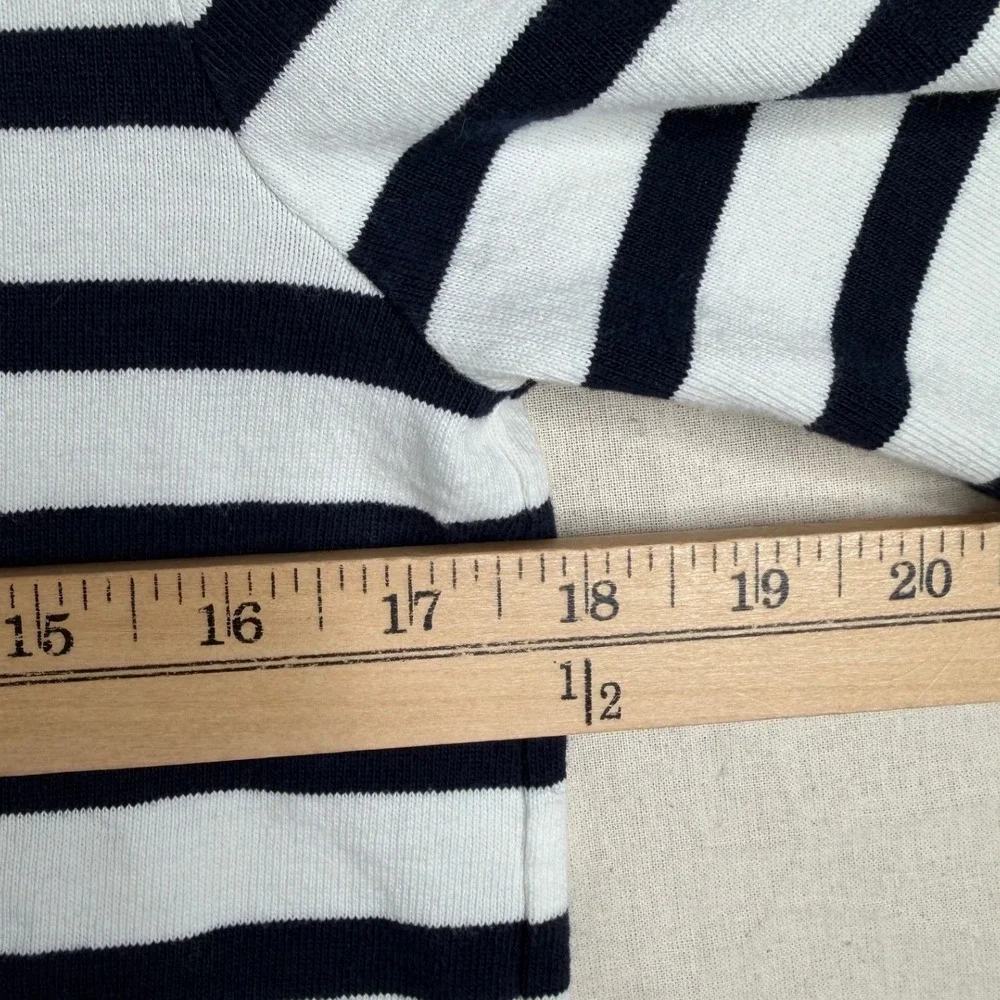 J. Crew Striped Boatneck Long Sleeve Shirt size XS Blue/White